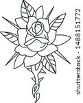 blooming flower rose vintage... | Shutterstock .eps vector #1488151772
