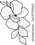 flower art black and white... | Shutterstock .eps vector #1619753065