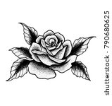 black and white  rose  | Shutterstock .eps vector #790680625