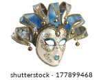 Isolated Blue Venetian Mask On...