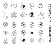 set of map icons world pin... | Shutterstock .eps vector #1407139712
