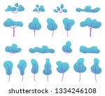 flat trees set. various trees ... | Shutterstock .eps vector #1334246108