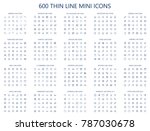 600 vector thin line mini icons ... | Shutterstock .eps vector #787030678
