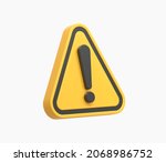 3d realistic yellow triangle... | Shutterstock .eps vector #2068986752