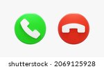 3d realistic phone call button... | Shutterstock .eps vector #2069125928