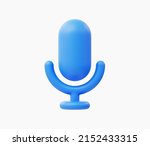 3d realistic microphone icon... | Shutterstock .eps vector #2152433315