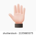3d realistic open palm hand... | Shutterstock .eps vector #2155885375