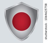 japan flag vector shield icon.... | Shutterstock .eps vector #1064625758