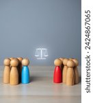 Small photo of The two opposing groups resolve the dispute through the courts. Conflict resolution through a disinterested independent person. Reach a compromise. Negotiations and bidding.