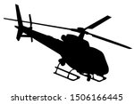 Helicopter silhouette in black vector graphic 