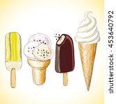 hand drawn collection ice cream ... | Shutterstock . vector #453640792