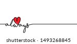 slogan always. love heart month ... | Shutterstock .eps vector #1493268845