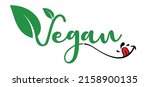 yummy smile. organic vegan with ... | Shutterstock .eps vector #2158900135