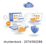 security of sending company... | Shutterstock .eps vector #2076583288