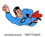 superhero character with cape... | Shutterstock .eps vector #789773605