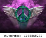 flying peace sign | Shutterstock . vector #1198865272