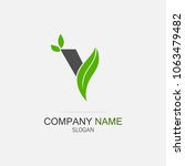 letter y logo with leaf element ... | Shutterstock .eps vector #1063479482