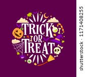 trick or treat lettering with... | Shutterstock .eps vector #1171408255