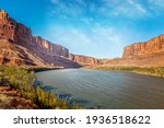The tranquil Colorado river close to the Arches National Park in Utah