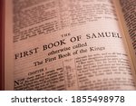 Small photo of Iloilo City / Philippines - October 29, 2020: The Book of 1 Samuel of the Holy Bible, Old Testament