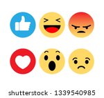 Abstract Funny Flat Style Emoji ...