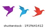 origami paper birds in a flat... | Shutterstock .eps vector #1919641412