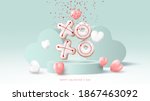 happy valentine's day banner.... | Shutterstock .eps vector #1867463092