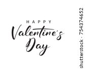 happy valentine's day lettering.... | Shutterstock .eps vector #754374652