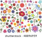 set of colored floral design... | Shutterstock . vector #48896959