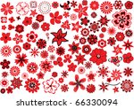 100 flowers  red and black over ... | Shutterstock . vector #66330094