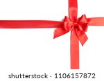 red ribbons with bow on white... | Shutterstock . vector #1106157872