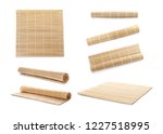 Set With Bamboo Mat On White...