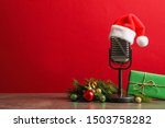 Microphone With Santa Hat And...