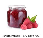Delicious Jam In Glass Jar And...