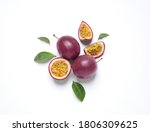 fresh ripe passion fruits ... | Shutterstock . vector #1806309625