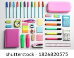 school stationery on white... | Shutterstock . vector #1826820575