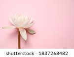 beautiful white lotus flower on ... | Shutterstock . vector #1837268482