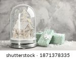 beautiful christmas snow globe... | Shutterstock . vector #1871378335