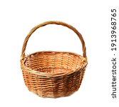 Empty Wicker Basket Isolated On ...