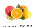 Fresh juicy citrus fruits with...