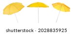 Set With Yellow Beach Umbrellas ...