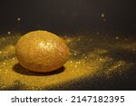 Shiny Golden Egg With Glitter...