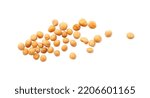 Mustard seeds on white background, top view