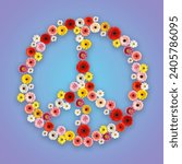 Hippie peace symbol of...