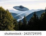 Alien spaceship flying over...