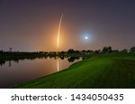 A view of a rocket launch in...