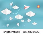 rocket in the sky with cloud... | Shutterstock .eps vector #1085821022