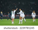 Small photo of Rocio Galvez and Kathellen Sousa during the UEFA Women's Champions League match between PSG and Real Madrid on December 16, 2022 in Paris, France.