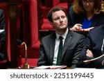 Small photo of French Junior Minister for Transports Clement Beaune during a session of questions to the government at The National Assembly in Paris, France on January 17, 2023.