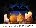 greeting card for halloween... | Shutterstock . vector #1525160828